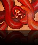 « Rote Röhren »<br>Öl auf Leinwand - 70 x 90 cm<br>- in Privatbesitz