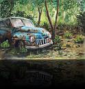 « Oldtimer im Wald »<br>Aquarell - 58 x 40 cm