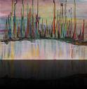 « Stadt am Abend »<br>Aquarell - 56 x 39 cm